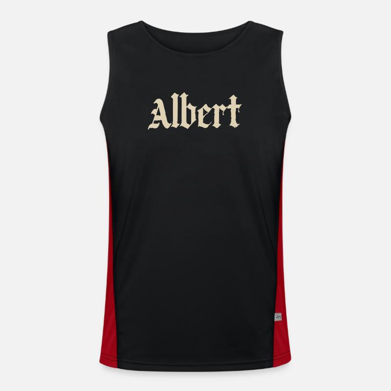 Albert Gothic Script - Men's Functional Contrast Tank Top - black/red