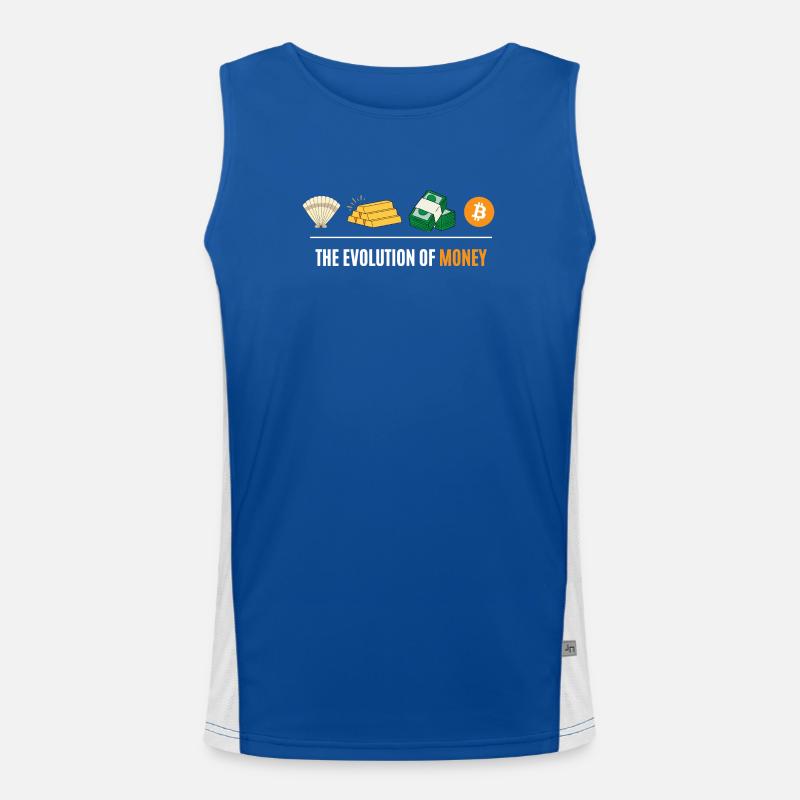 Die Evolution des Geldes Funktionelles Kontrast-Tank Top für Männer 
