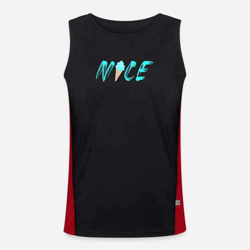 nice hellblau Eis Waffel Eistüte cool Eiscreme Funktionelles Kontrast-Tank Top für Männer 