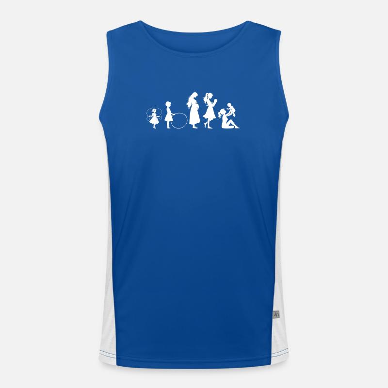Evolution Mama Muttertag kind Familie Funktionelles Kontrast-Tank Top für Männer 