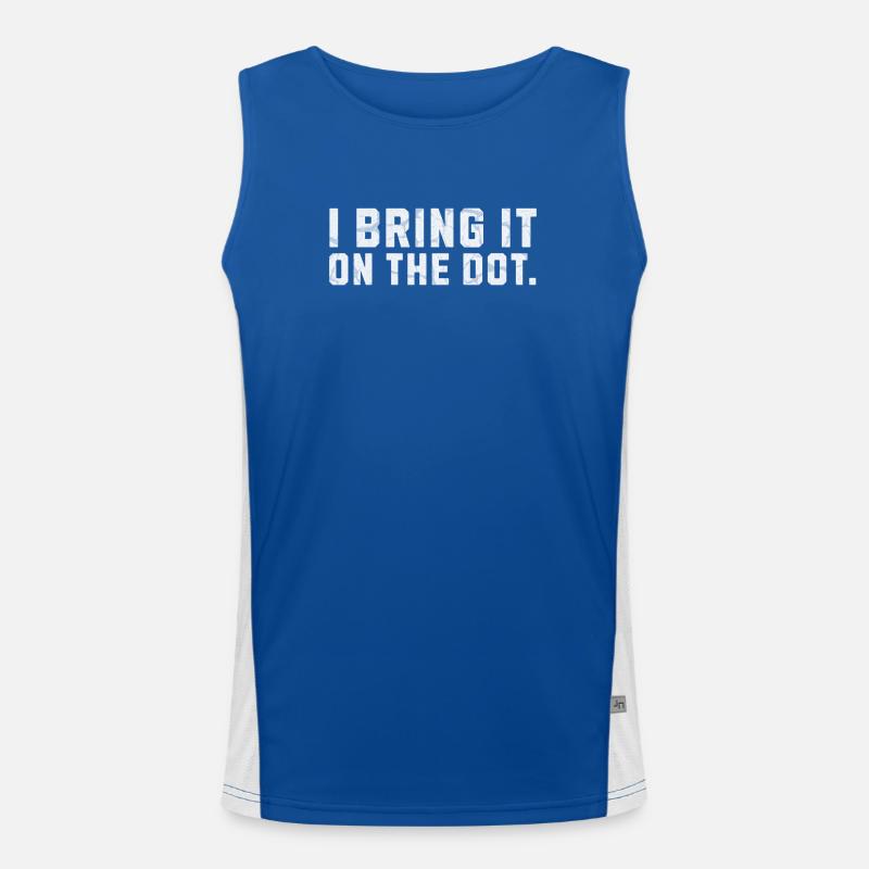Bring It On The Dot. Funny Denglish Men's Functional Contrast Tank Top 