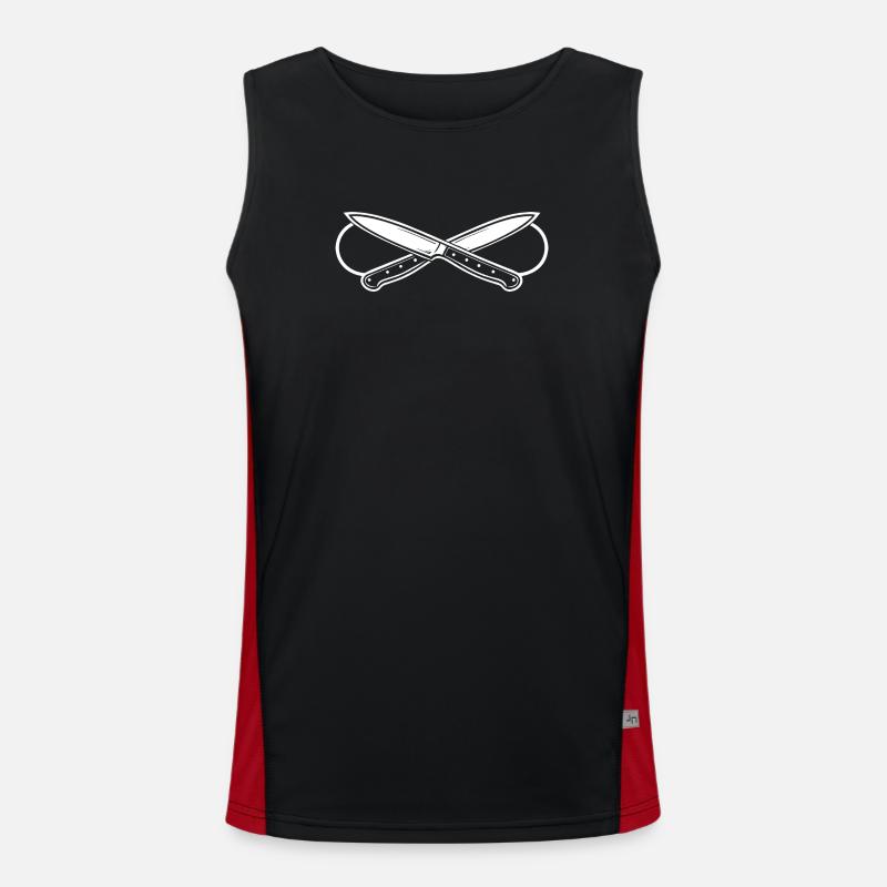 Infinity Chef's Knife – Kitchen Symbol - Men's Functional Contrast Tank Top  - black/red