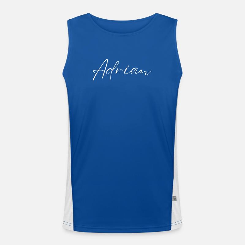 Adrian Name mit A Jungenname Junge Geburt Baby Funktionelles Kontrast-Tank Top für Männer 
