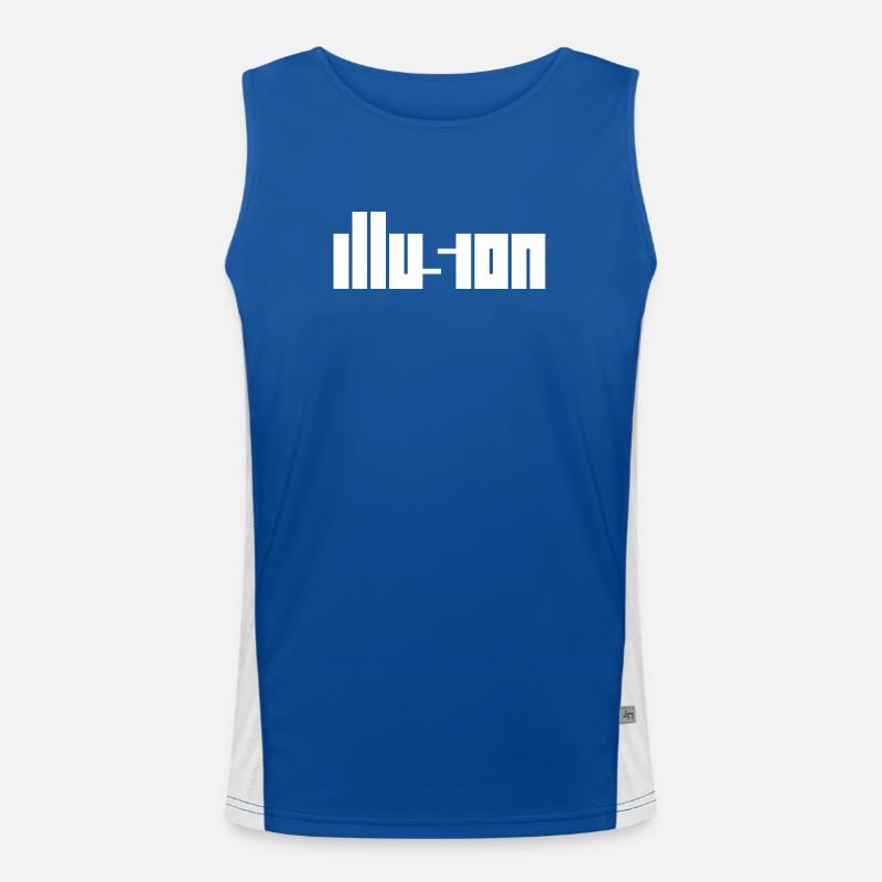 Illusion – Optical Illusion Contrast Design Men's Functional Contrast Tank Top 