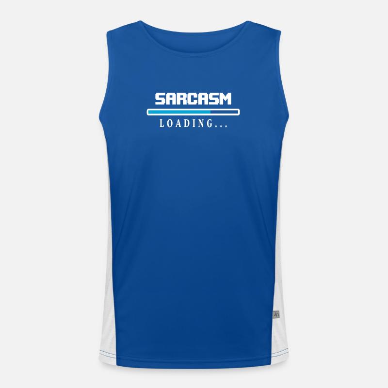 Sarcasm Loading Beam Saying Men's Functional Contrast Tank Top 