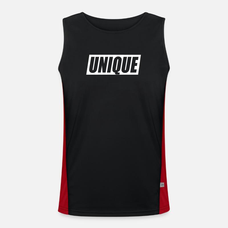 unique unique unique self-worth unique - Men's Functional Contrast Tank Top  - black/red