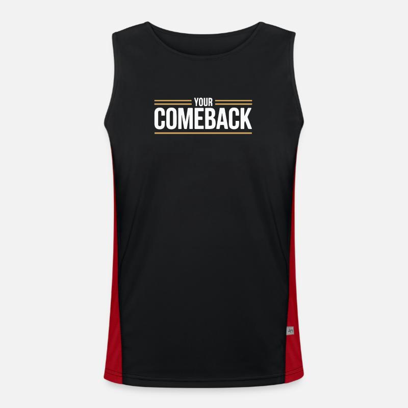 Comeback - Men's Functional Contrast Tank Top  - black/red