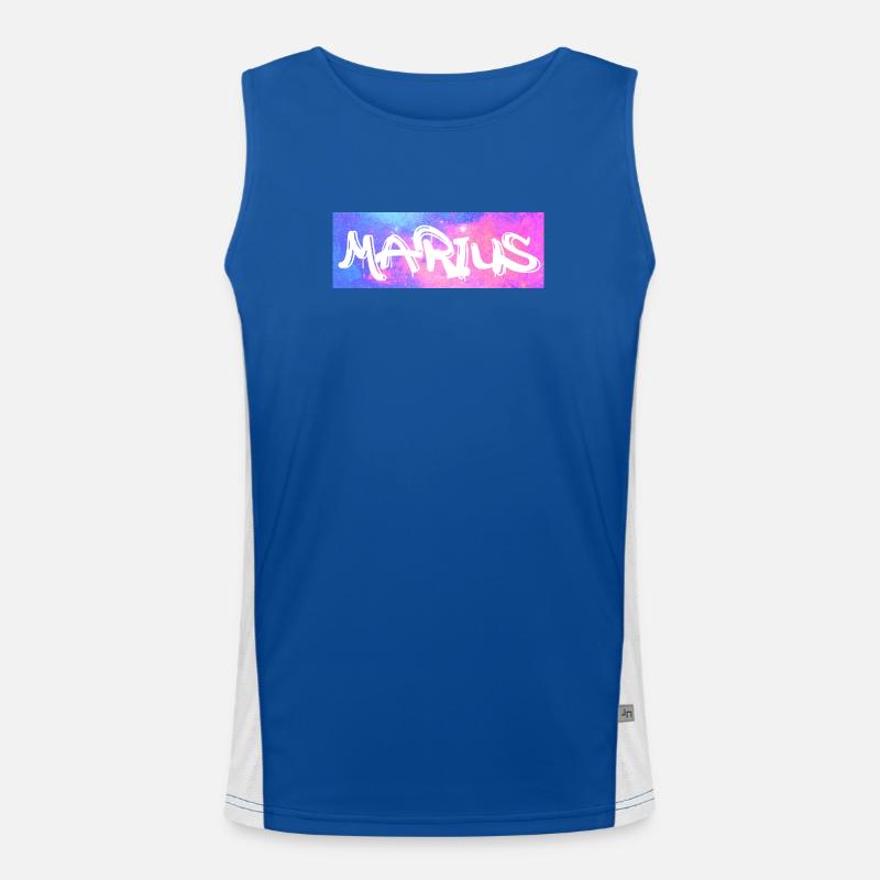 Marius Name Gift Gift Idea Galaxy Men's Functional Contrast Tank Top 