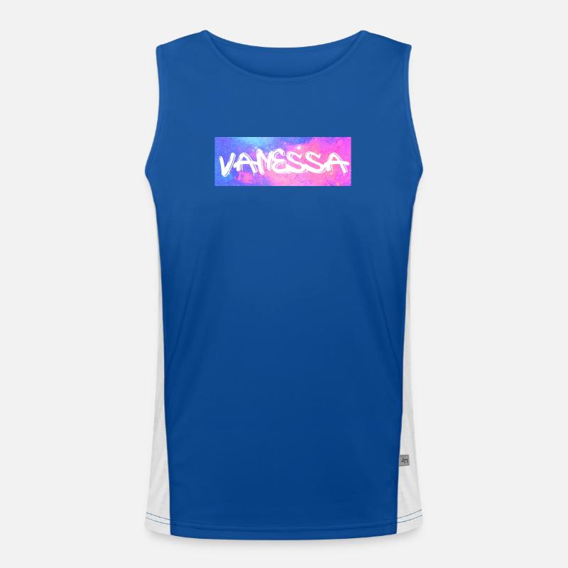 Vanessa Name Geschenk Geschenkidee Galaxie Funktionelles Kontrast-Tank Top für Männer 