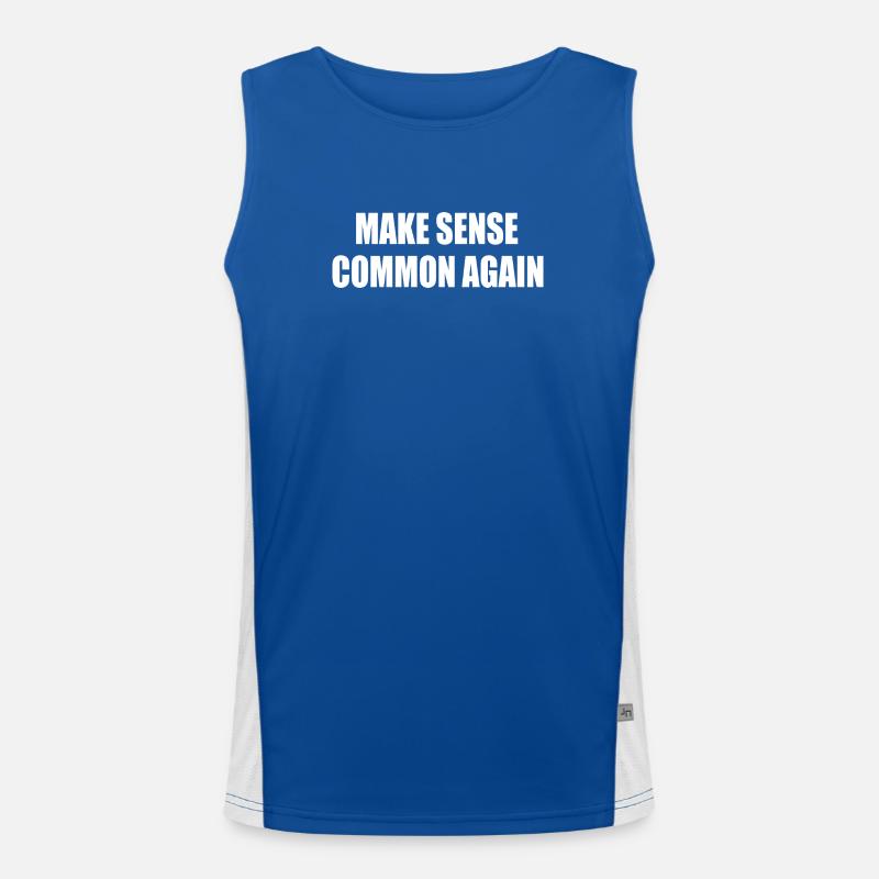 make sense common again Men's Functional Contrast Tank Top 