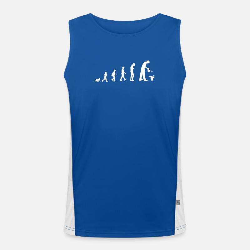 Evolution vom Baby zum Gärtner Funktionelles Kontrast-Tank Top für Männer 