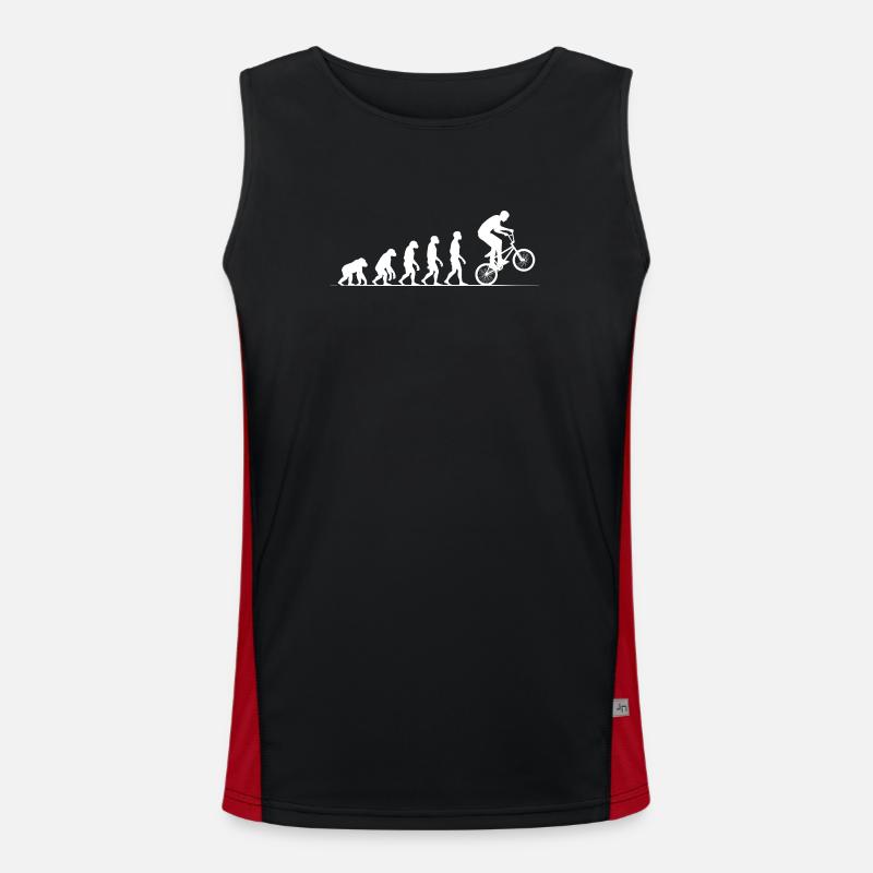 Evolution BMX Bicycle T-Shirt Motif - Men's Functional Contrast Tank Top  - black/red