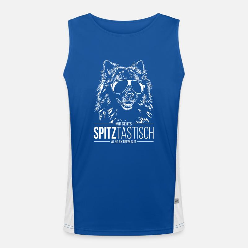 SPITZTASTISCH Wolfsspitz Spitz Spruch Wilsigns Funktionelles Kontrast-Tank Top für Männer 