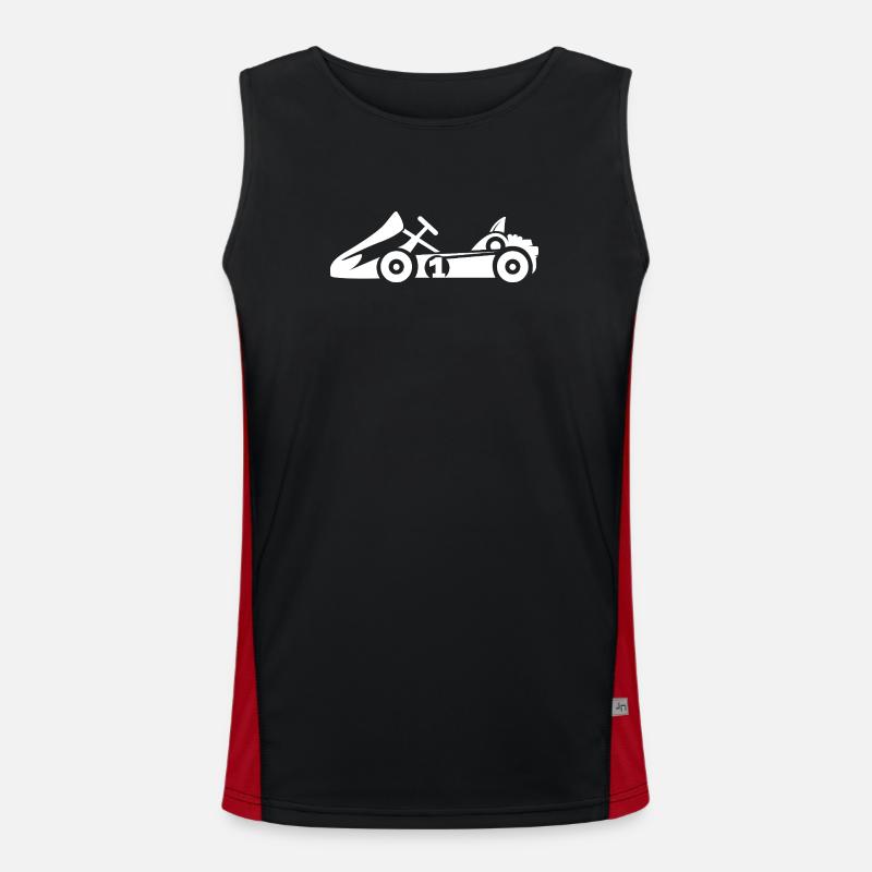 gokart racing - symbol racer - Men's Functional Contrast Tank Top  - black/red