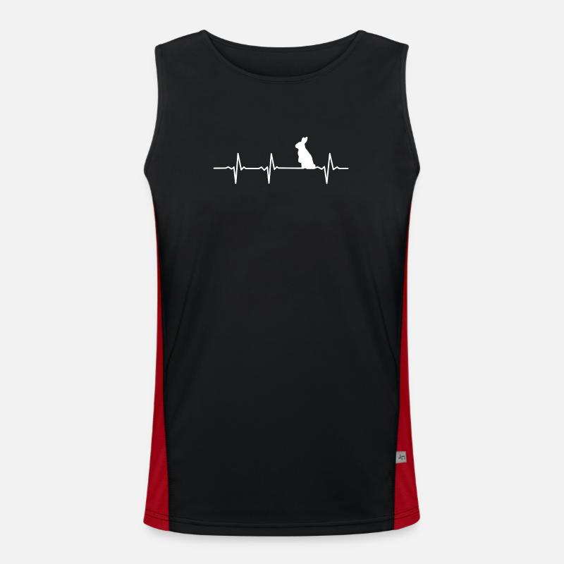 Bunny Pulse Pattern - Men's Functional Contrast Tank Top  - black/red