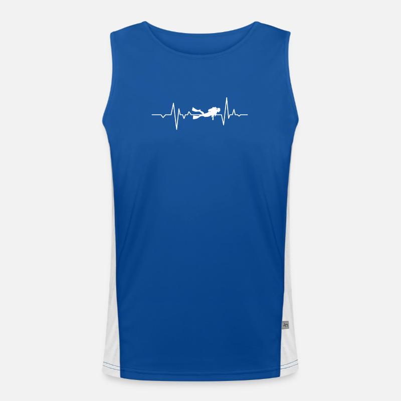 Plongée Plongée Scuba Ecg Heartbeat Diver Débardeur respirant contrasté Homme 