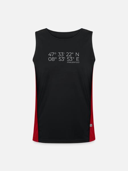 Coordinates Frauenfeld - Men's Functional Contrast Tank Top - black/red