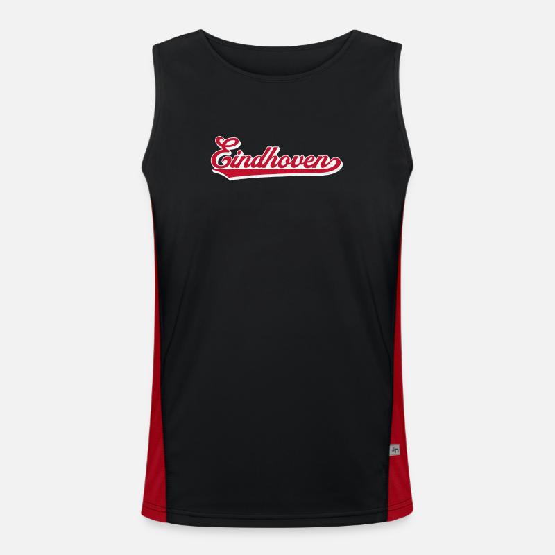 Eindhoven Script City Logo - Men's Functional Contrast Tank Top  - black/red