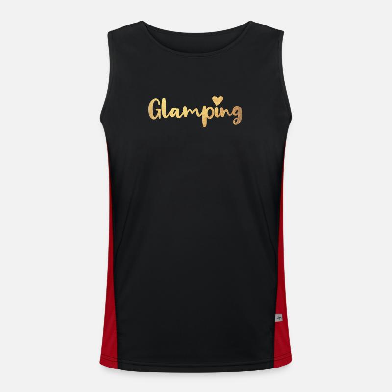 Glamping Herz Gold Luxus Camping Camper Funktionelles Kontrast-Tank Top für Männer 
