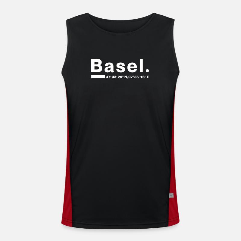 Basel Coordinates - Men's Functional Contrast Tank Top - black/red