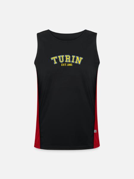 Turin Est.1995 - Men's Functional Contrast Tank Top - black/red