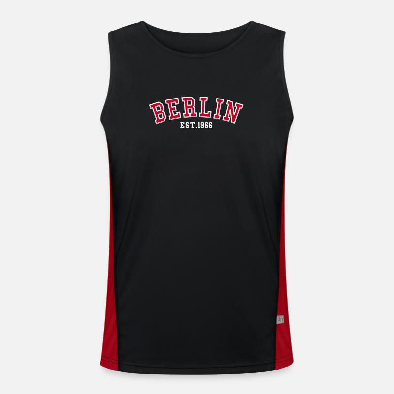 Berlin Est. 1966 - Men's Functional Contrast Tank Top  - black/red