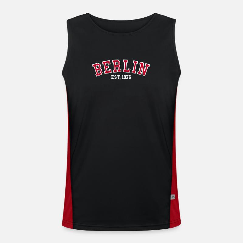 Berlin Est. 1976 - Men's Functional Contrast Tank Top - black/red
