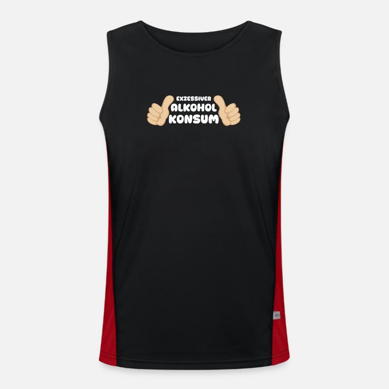 Excessive Alcohol Drinking Gift Funny - Men's Functional Contrast Tank Top - black/red