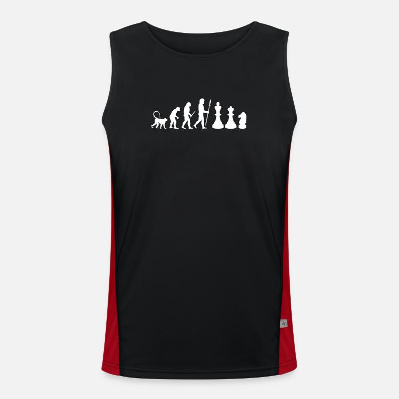 Chess Evolution - Men's Functional Contrast Tank Top  - black/red