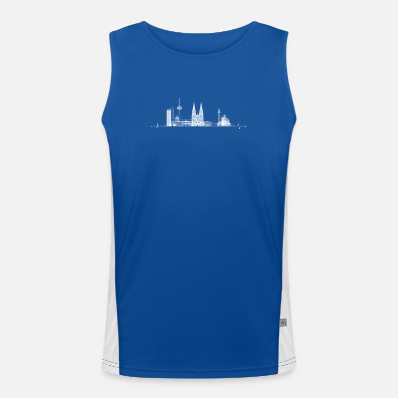 Silhouette der Stadtsilhouette Funktionelles Kontrast-Tank Top für Männer 