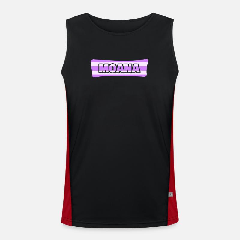 Moana - Men's Functional Contrast Tank Top - black/red