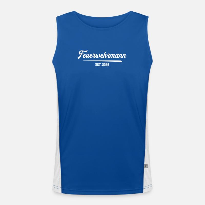 Firefighter 2026 Training Anniversary Fire Brigade Men's Functional Contrast Tank Top 