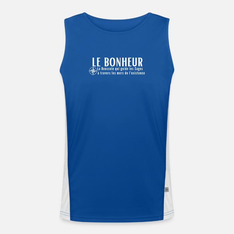 HAPPINESS. The Compass that guides the wise... Men's Functional Contrast Tank Top 