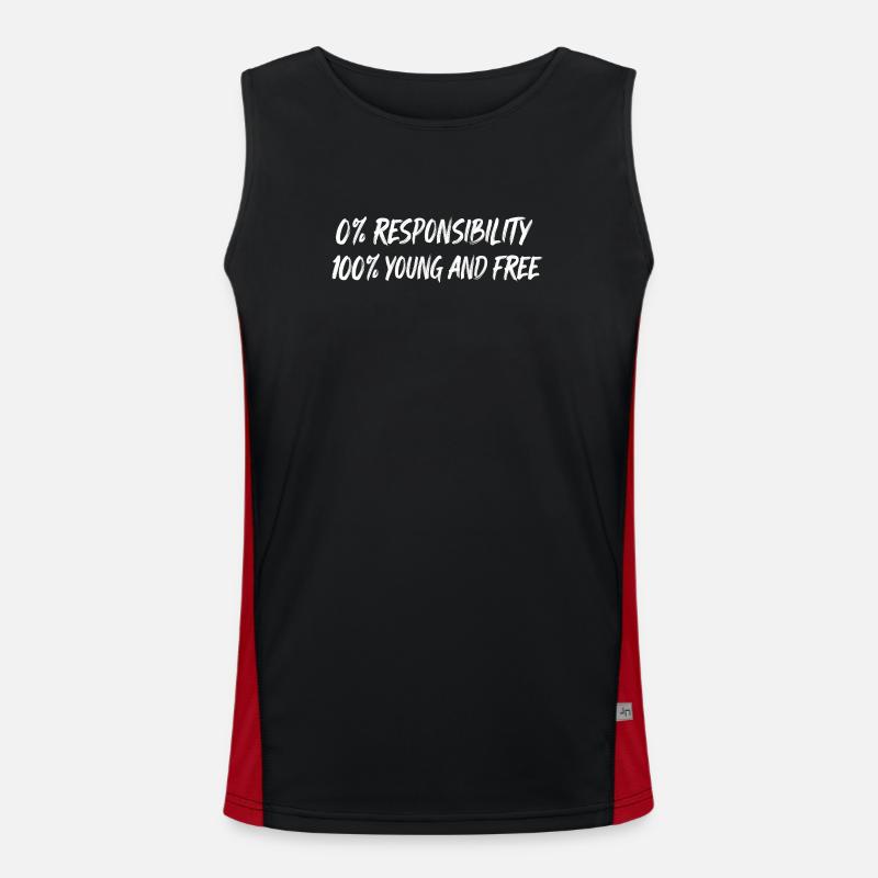 Young and free: Zero responsibility - Men's Functional Contrast Tank Top  - black/red