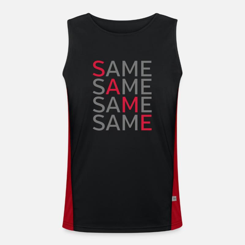 Same Same Same Same - Men's Functional Contrast Tank Top  - black/red