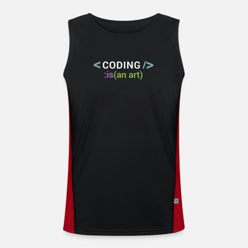 Coder est un art - Débardeur respirant contrasté Homme  - noir/rouge