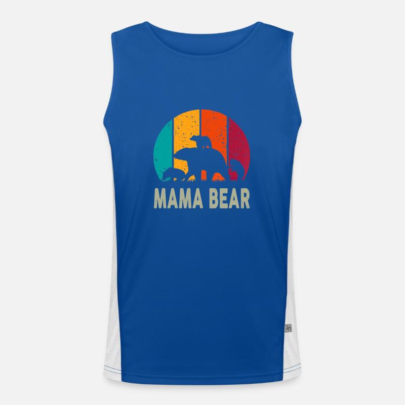 Mama Bär 3 Kinder Lustiges Muttertags-Muttergeschenk Funktionelles Kontrast-Tank Top für Männer 