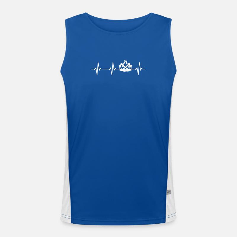 Carpenter's guild sign heartbeat carpenter Men's Functional Contrast Tank Top 