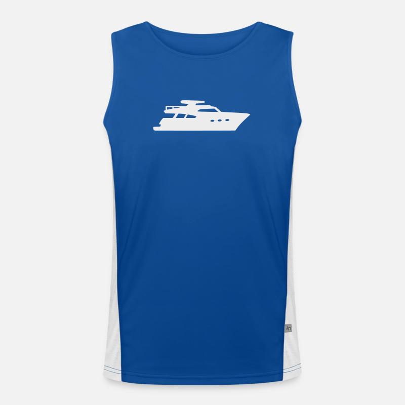 Yacht Silhouette Motorboot Funktionelles Kontrast-Tank Top für Männer 