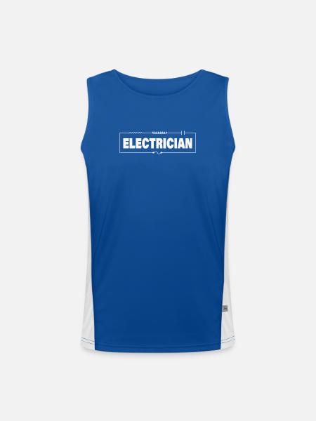 Électricien - Débardeur respirant contrasté Homme  - bleu/blanc - Devant