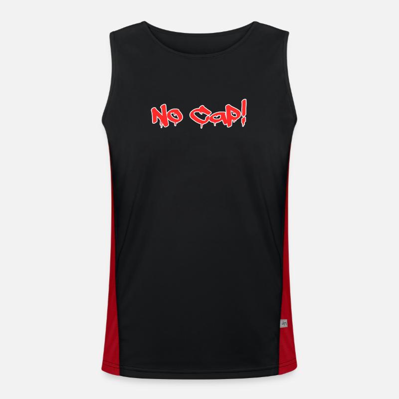 No Cap - Men's Functional Contrast Tank Top  - black/red