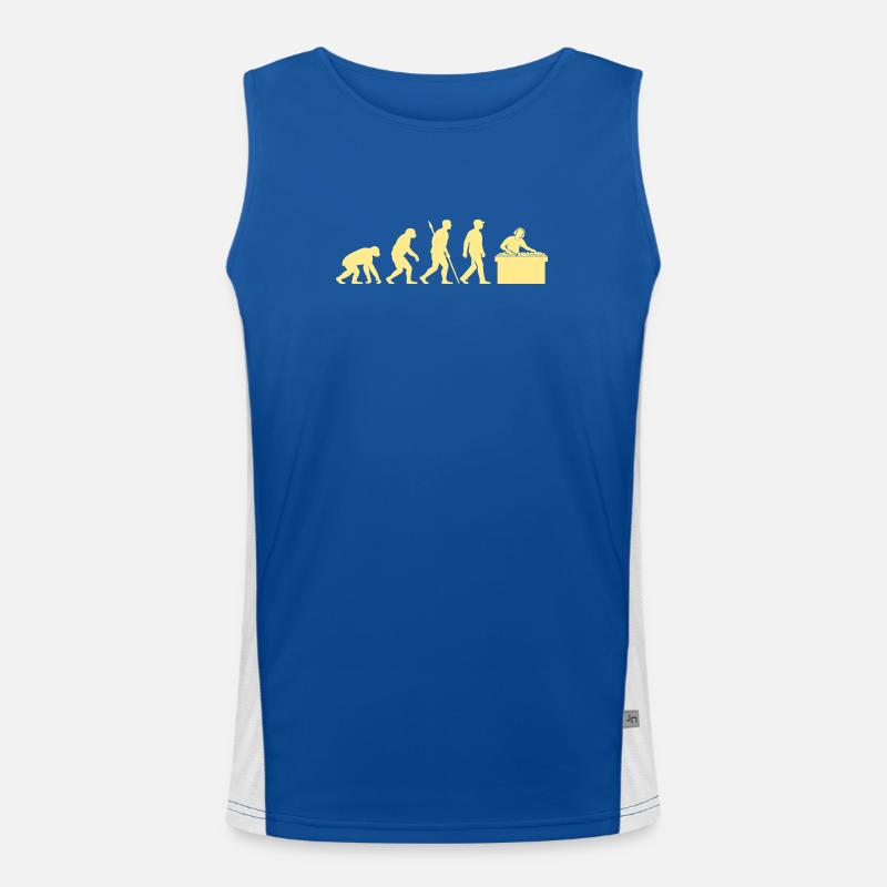 Evolution zum Arbeitsplatz-DJ Funktionelles Kontrast-Tank Top für Männer 