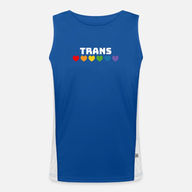 Regenbogenherzchen Trans weiss Funktionelles Kontrast-Tank Top für Männer 