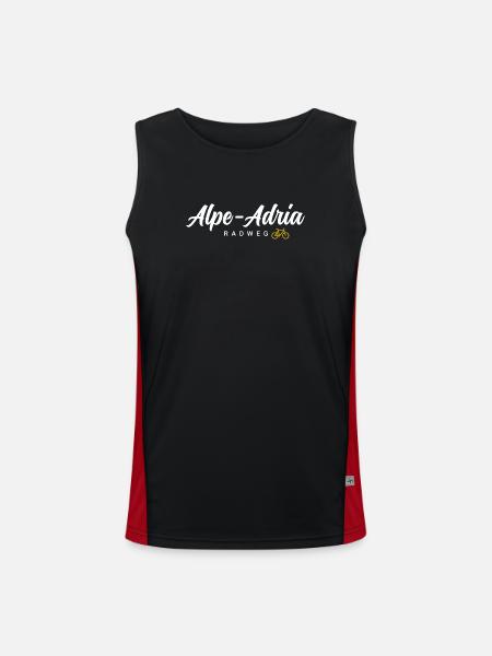 Alpe Adria Cycle Path - Men's Functional Contrast Tank Top - black/red