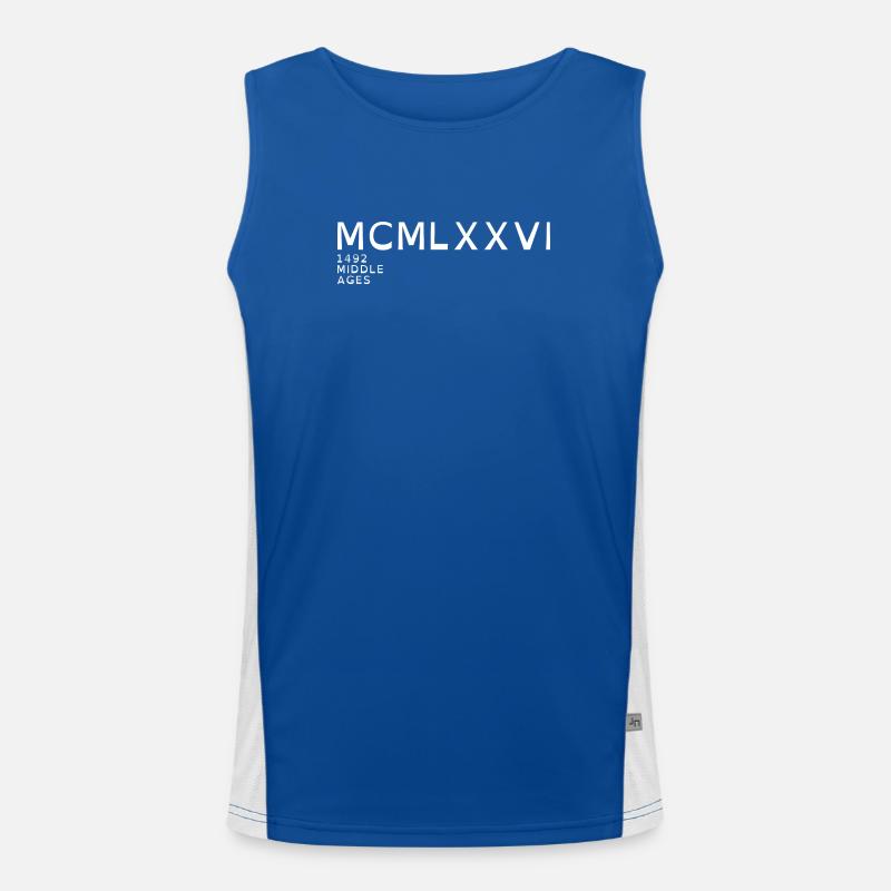 1976_LINE_white Funktionelles Kontrast-Tank Top für Männer 