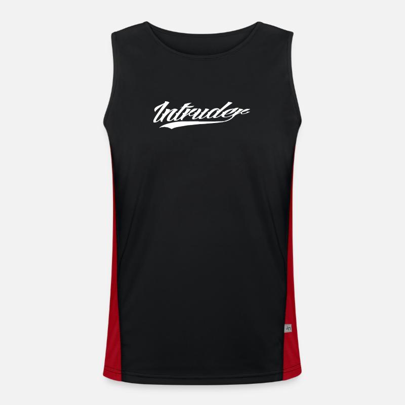 intruder hacker eindringling clan sticker computer - Funktionelles Kontrast-Tank Top für Männer  - Schwarz/Rot