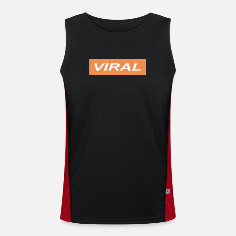 Viral - Funktionel kontrast tanktop til herrer  - sort/rød