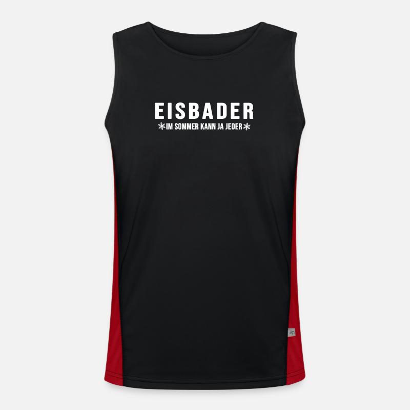 Eisbader Winterschwimmer Eisbaden Wintersport - Men's Functional Contrast Tank Top - black/red