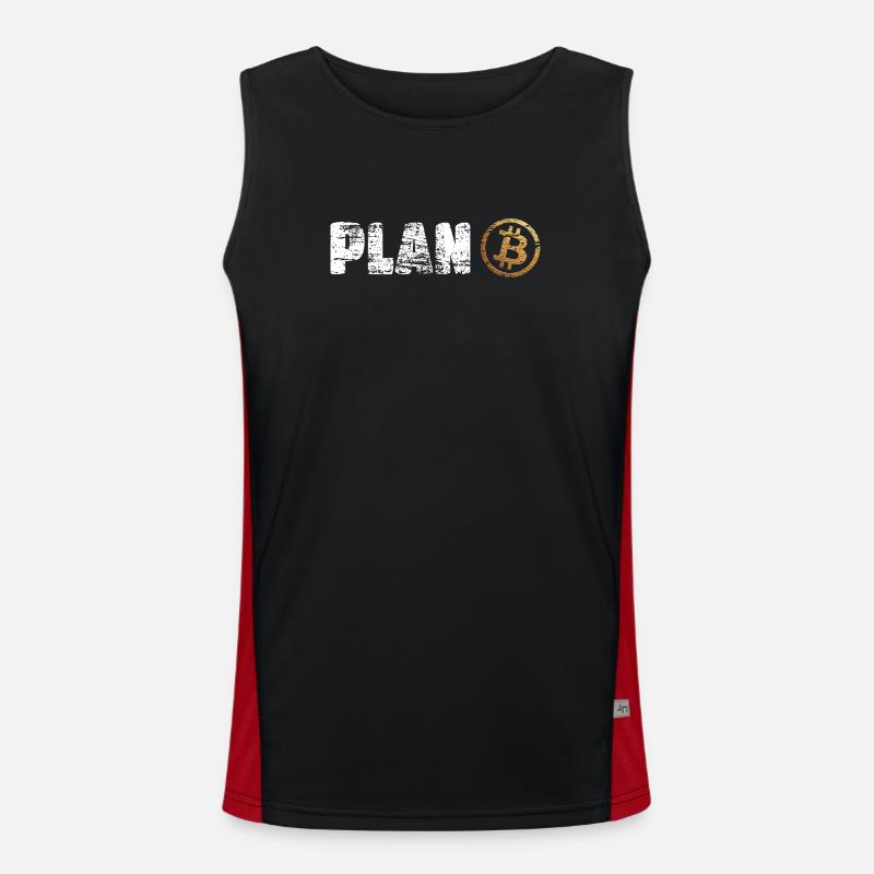 Plan Bitcoin Plan B - Men's Functional Contrast Tank Top - black/red