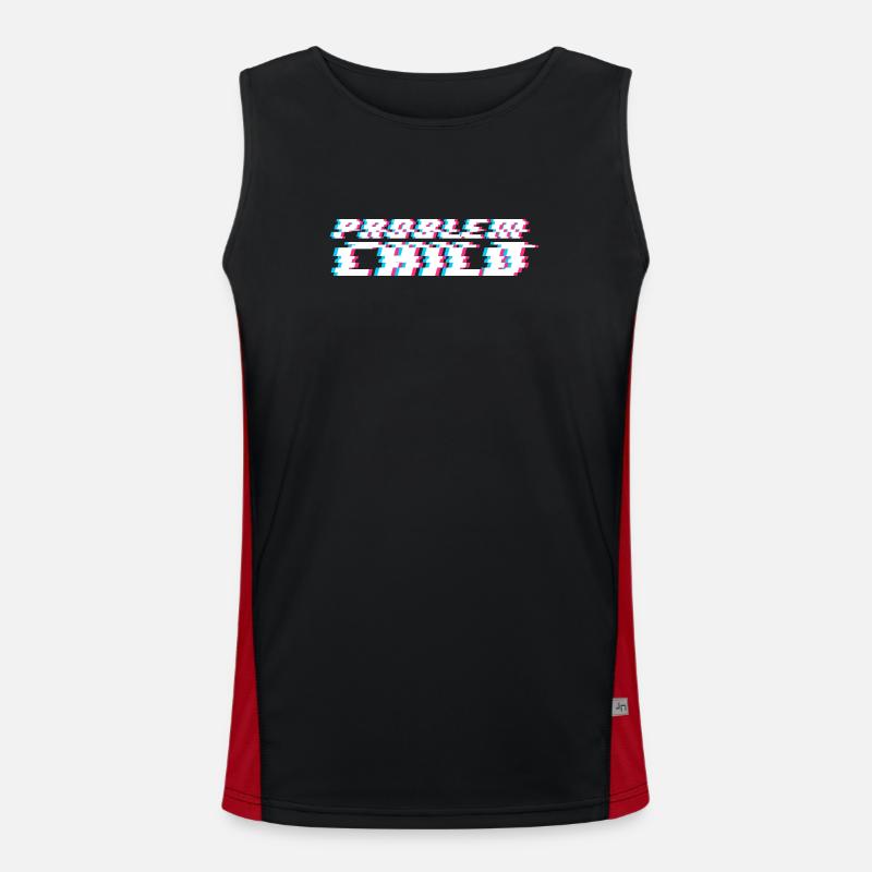 Problem child - Men's Functional Contrast Tank Top  - black/red